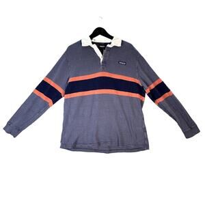 Patagonia Women’s Organic Cotton Rugby Polo Shirt Blue Orange